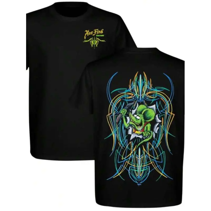 Men's Rat Fink Ed Big Daddy Roth Vintage Hot Rod Kustom Kulture Graphic Tee - Casual Short-Sleeve Menswear Tops, Cotton Streetwear for Retro Car Enthusiasts, Gift Option