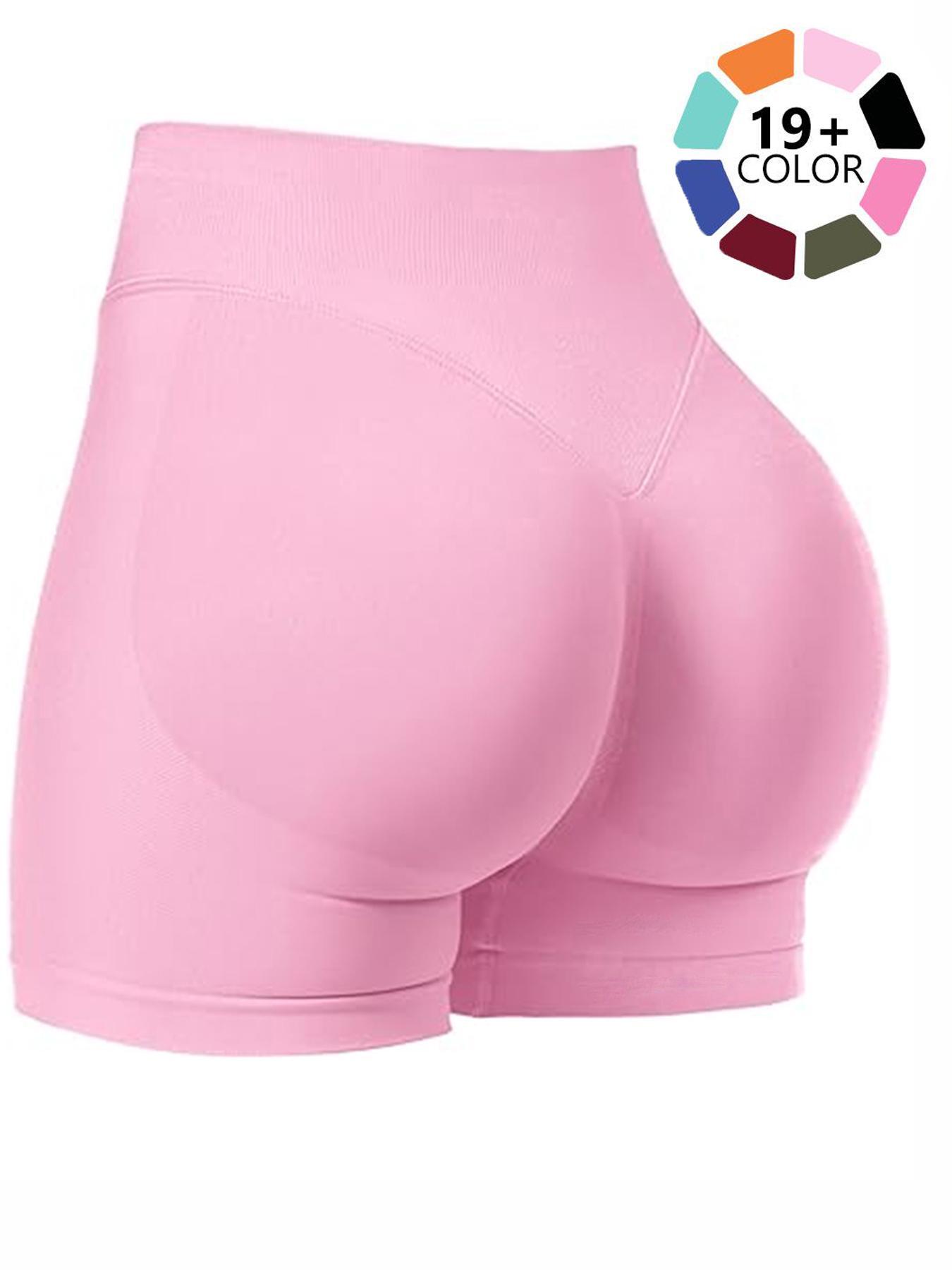 Seamless Shorts for Women, Invisible Scrunch Butt Lifting Gym Booty Biker Shorts, Breathable Comfortable High Stretch Skinny Shorts, Gym Shorts, Ladies Sportswear for Indoor Outdoor Wear, Athletic Shorts