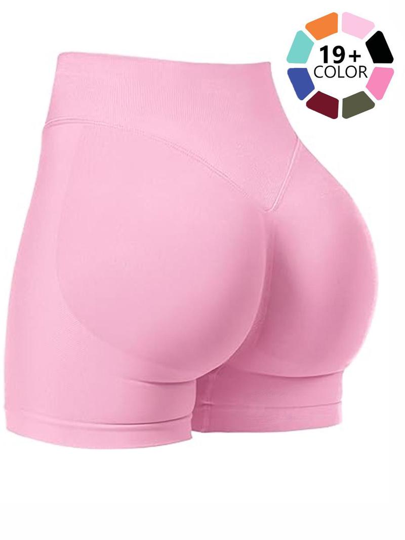 Seamless Shorts for Women, Invisible Scrunch Butt Lifting Gym Booty Biker Shorts, Breathable Comfortable High Stretch Skinny Shorts, Gym Shorts, Ladies Sportswear for Indoor Outdoor Wear, Athletic Shorts