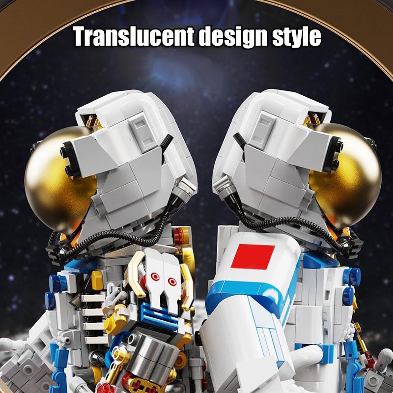 Astronaut Building Blocks Toy, Space Astronaut Blocks Toy with Launch Center Display Stand, Creative Desktop Ornaments for Home Office