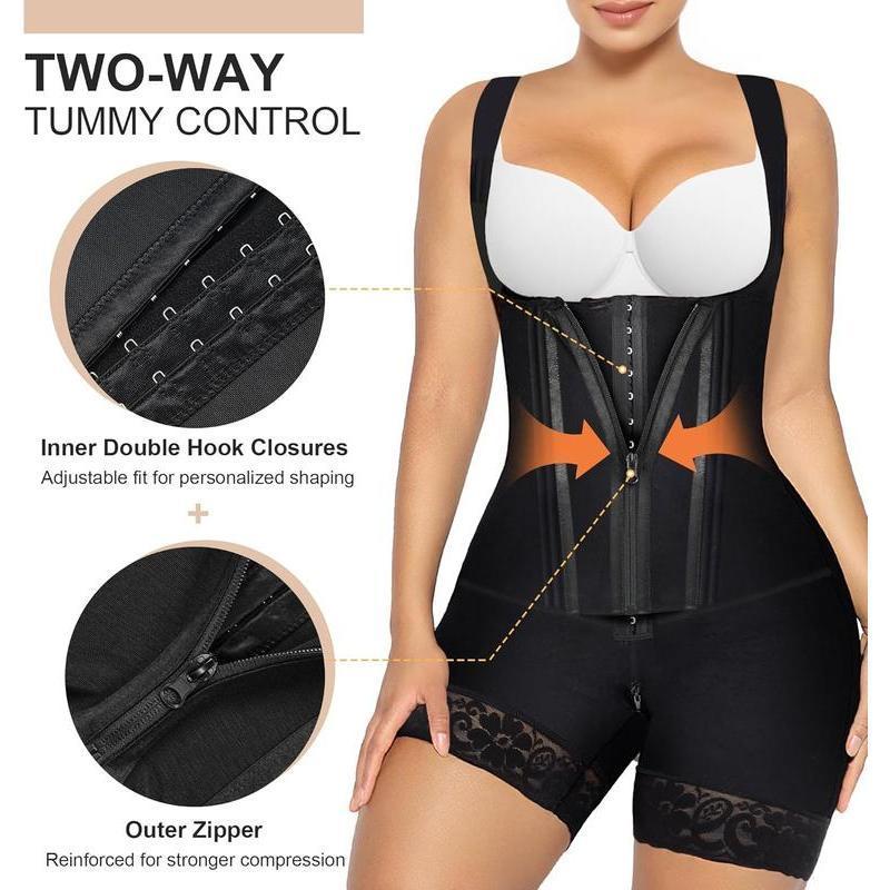 Faja Colombiana For Women Tummy Control Butt Lifting Bodysuit Double Compression Waist Trainer Zipper Crotch Elegant Christmas Shapewear Romper Casual Corset Elegance Everyday Style faja  waist  trainer  full  body fajas
