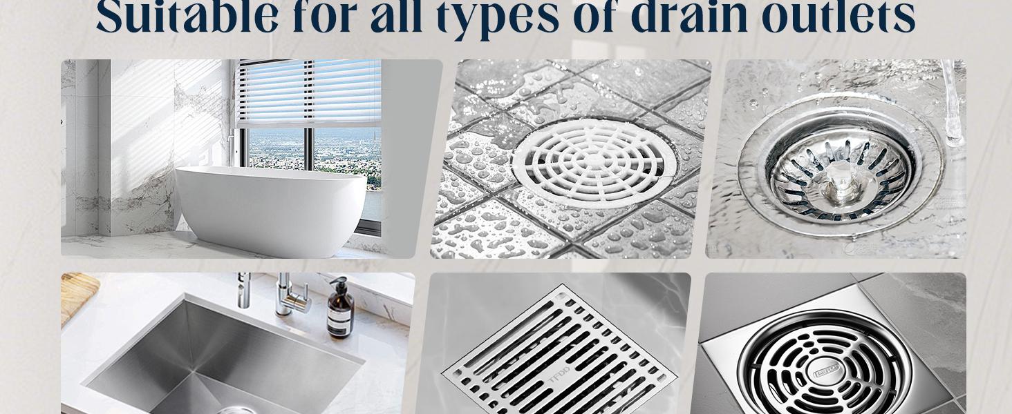 Disposable Hair Drain Stickers, 2026 New Disposable Shower Drain Cover Hair Catcher, Bathroom Floor Drain Filter Stickers Shower Drain Protector - Easy to Install - Mesh Cover Floor Drain Sticker