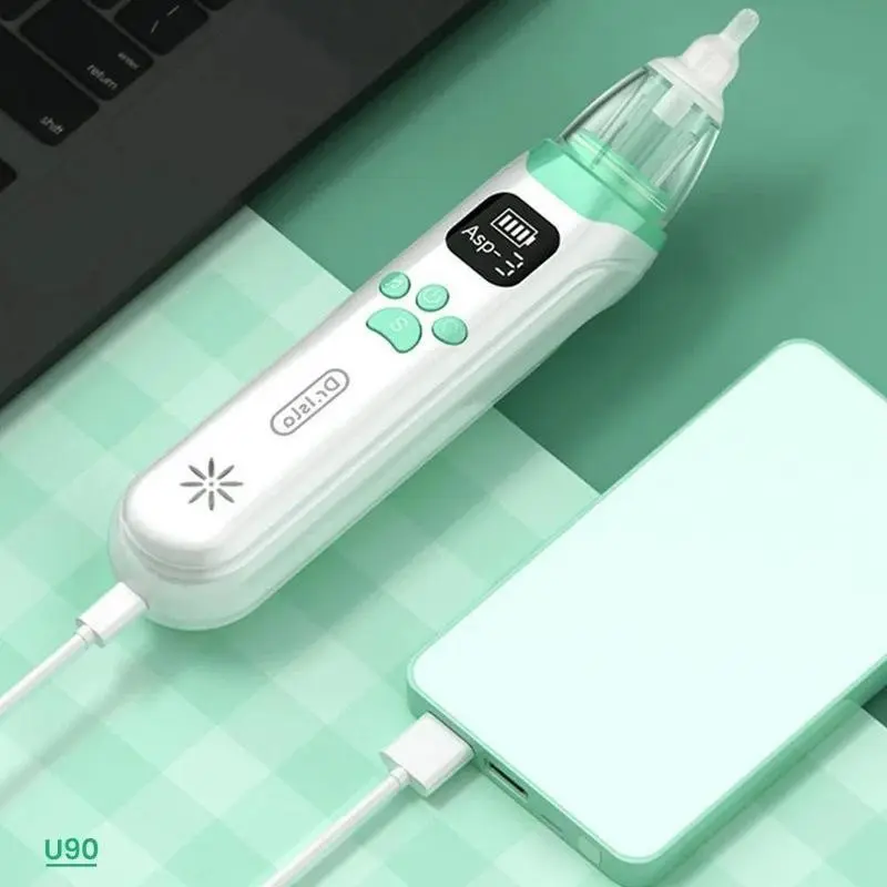 2026 Latest Electric Nose Aspirator for Babies, Rechargeable Nasal Suction Tool with 3 Silicone Nozzles, Calming Music and Light Features, Convenient