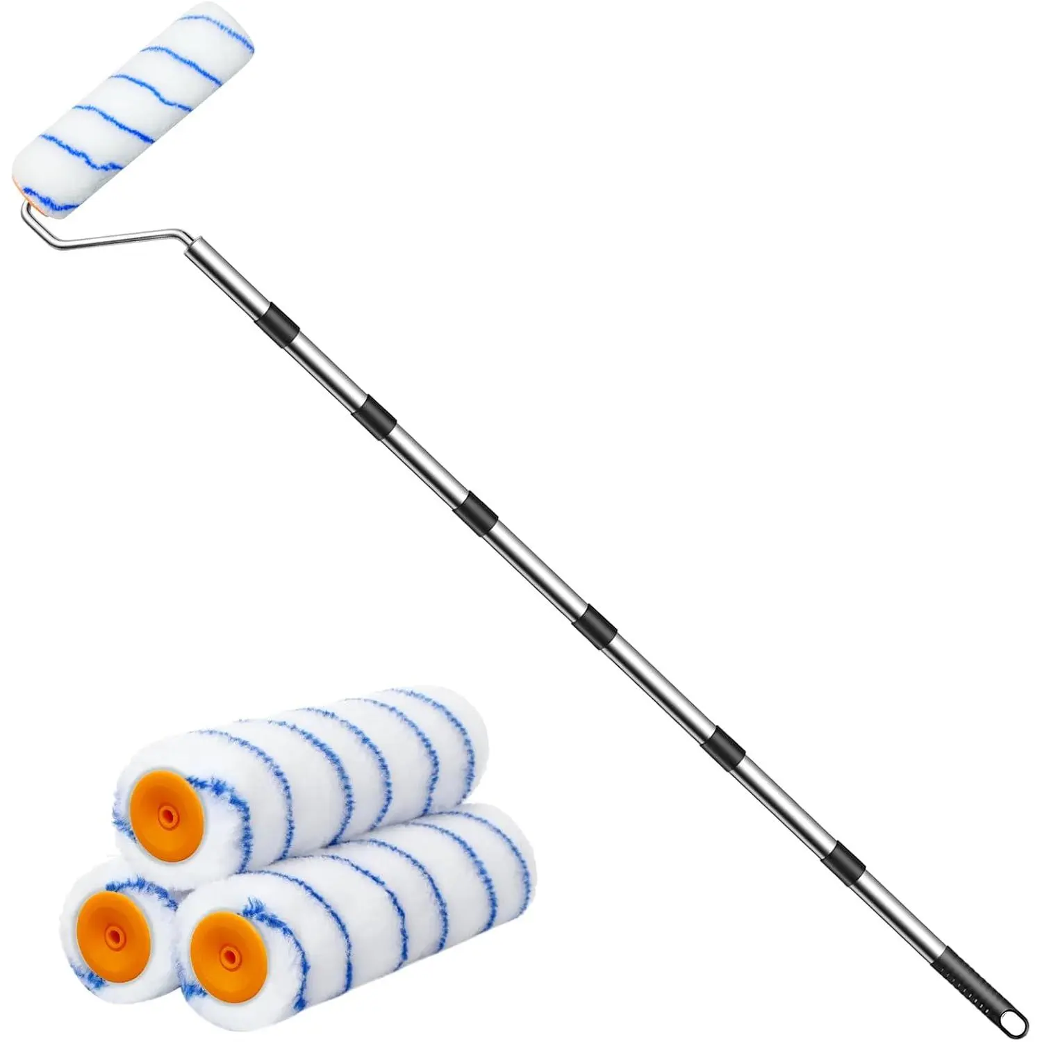 Roller with Extended Detachable Pole Handle, Household Wall Painting Tool,  Roller Set for Walls and Ceiling,  Roller Brush Easy to Install and Remove ( Length:7.2feet)