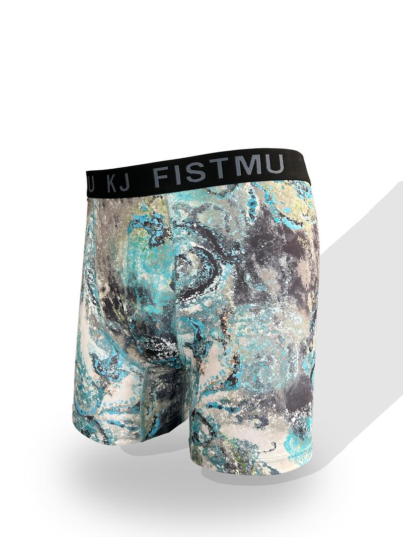 Set Of 8 Random Boyfriend Valentine'S Day Gift Set Men'S Long Boxer Briefs - Breathable, Lightweight, Colorful Graffiti-style Print, Polyester And Spandex Blend, Opaque Geometric PatternFor Both Male & Female