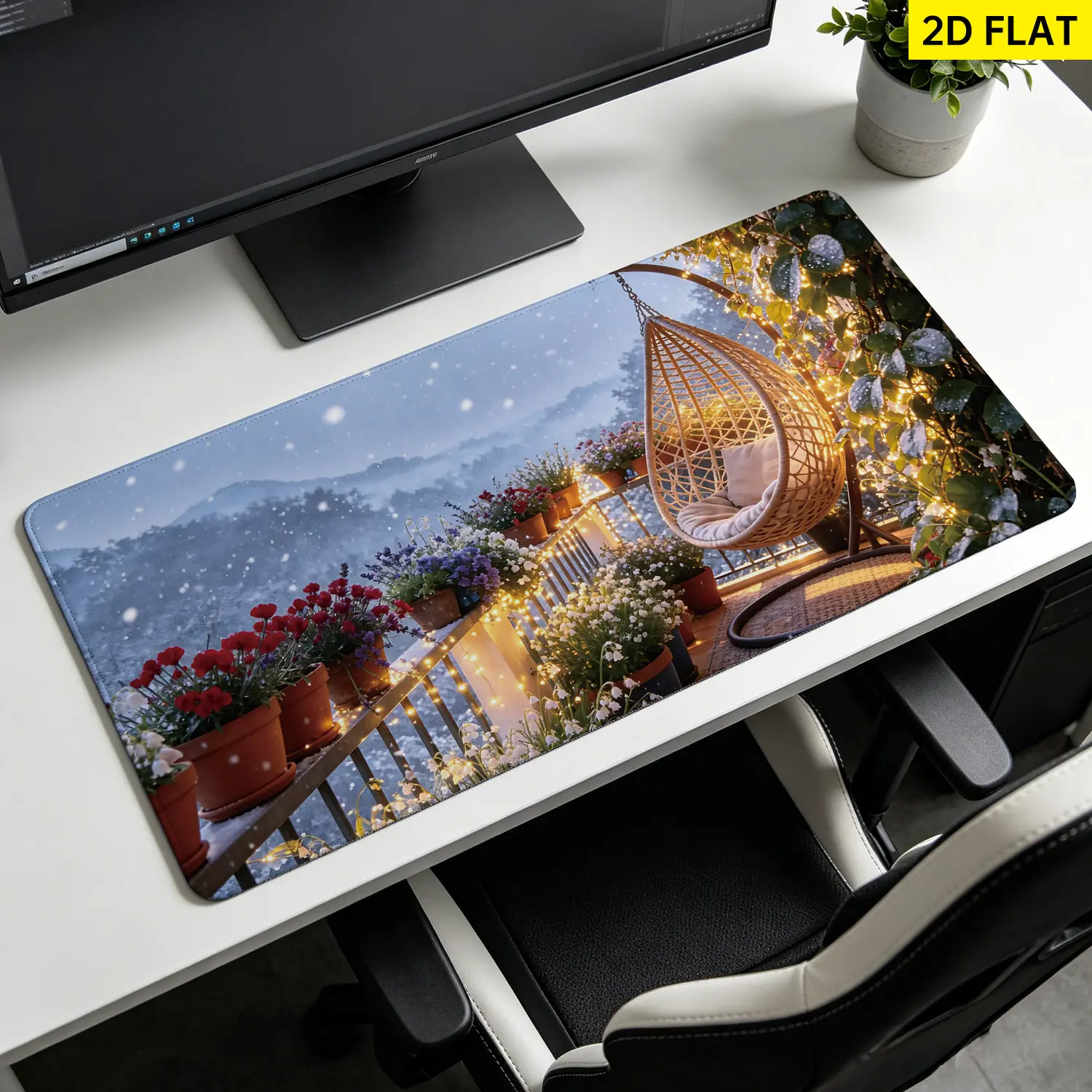 Extra Large Printed Art Mouse Pad, Non-Slip Rubber Base, Lock Edge, Multi-Size, Washable, Gaming Office Desktop Protection Pad, Premium Multipurpose for Home-Office, Gift for Family