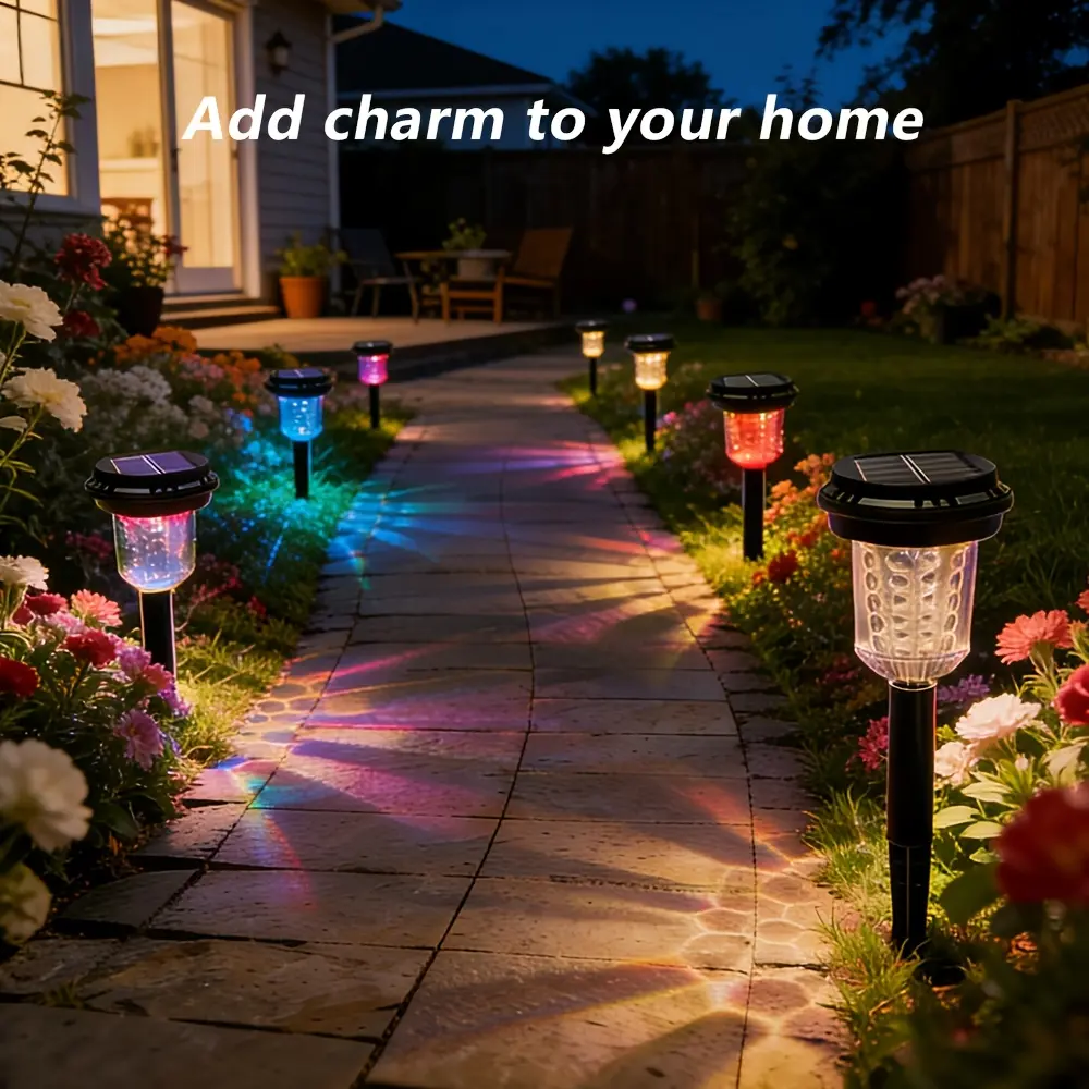 The latest solar-powered outdoor lawn landscape light, with adjustable colors, LED lighting for walkways, shadow light, garden and courtyard light, suitable as a gift for Christmas, Valentine's Day, Mother's Day, and Father's Day