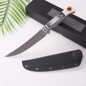 1pc 15500 Straight Blade Knife, G10 Handle, Fixed Blade, Ideal for Camping, Hiking, Daily Use, Kitchen, High Hardness, Men's Gift