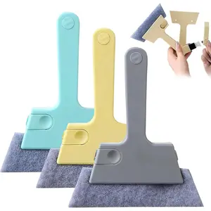 Window Track Cleaner, 4-in-1 Crevice Cleaning Brush (with Bristle Brush, Gap Dustpan, Scraper), Handheld Window Sill Cleaner Tool, Window Track Cleaning Tools for Sliding Door,  Cleaning (3 Pack)