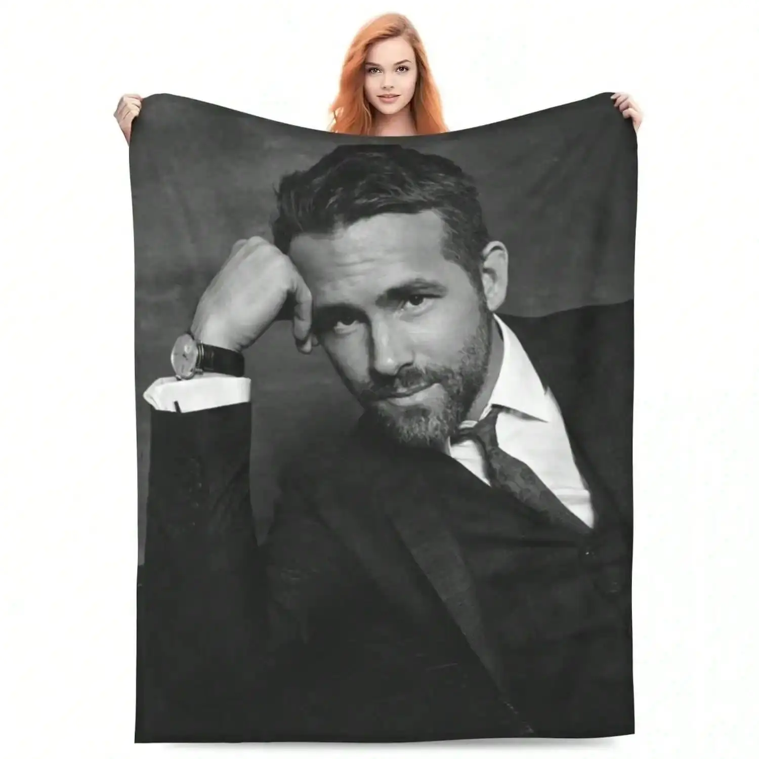 Ryan Reynolds Soft Flannel Throw Blanket Cozy Plush for Couch Home Gift