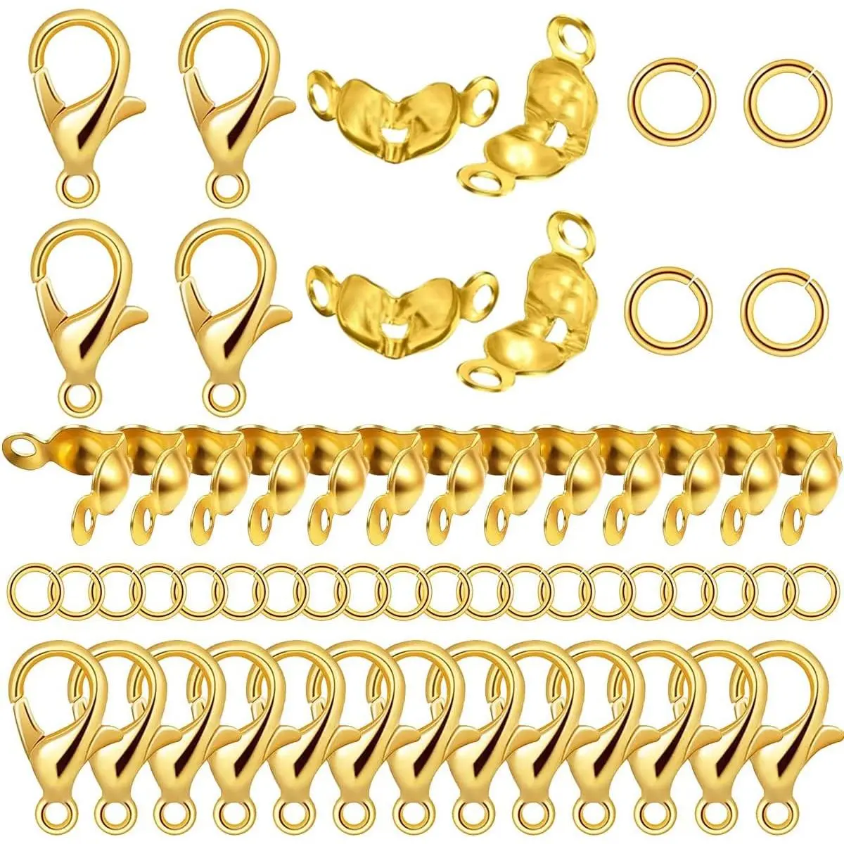 800 count  Making Accessories Set with 100 count Lobster Claw Clasp 200 count Bead Tips Knot Covers and 500 count Open Jump Ring Connectors DIY  Making Supplies Bracelets ()