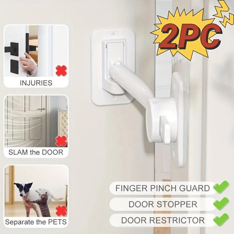 2pcs Pet Safety Door Latch - Adjustable Anti-Theft Finger Clip Guard for Dogs & Cats, Easy Entry Access, Door Stopper, Door Lever Handle, Lock