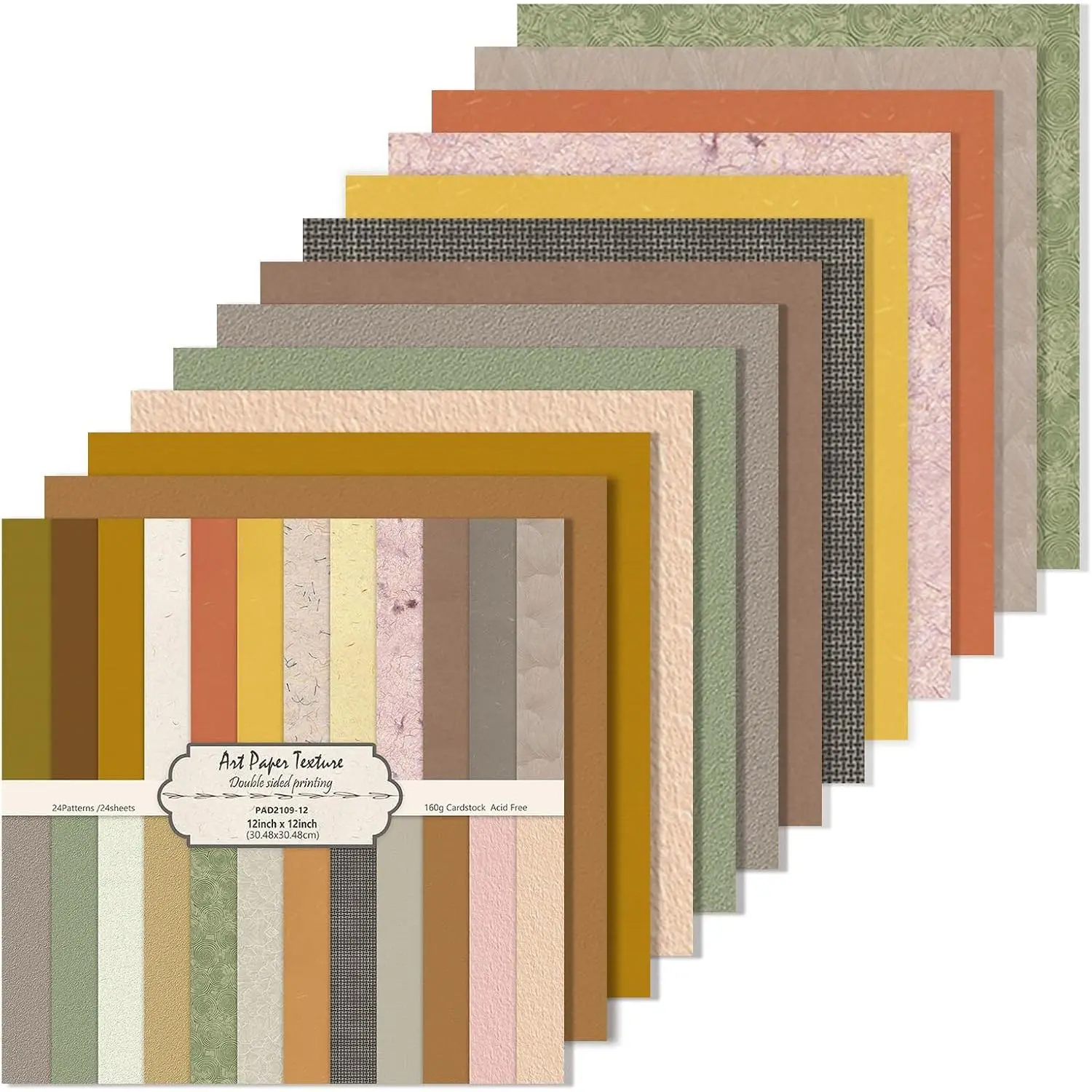 Scrapbook Paper 12 In, 24 Sheets  Papers (Art Paper Texture)
