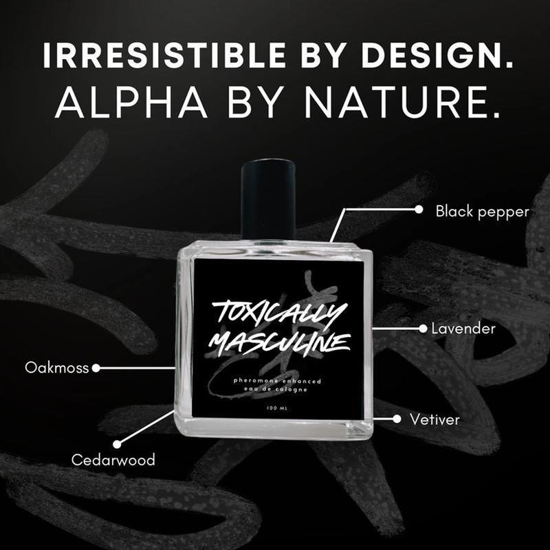 Toxically Masculine Pheromone Infused Eau De Cologne 100ML, Long Lasting Fragrance, Bold Scent Colognes for Men, Friday Gifts