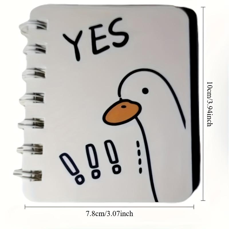 4 Pcs Cute Duck Design Mini Notebooks - Durable Sturdy Paper, easy to carry, perfect for taking notes anytime, anywhere, measures 3.22 inches x 4.13 inches, with fun illustrations, perfect for recording ideas