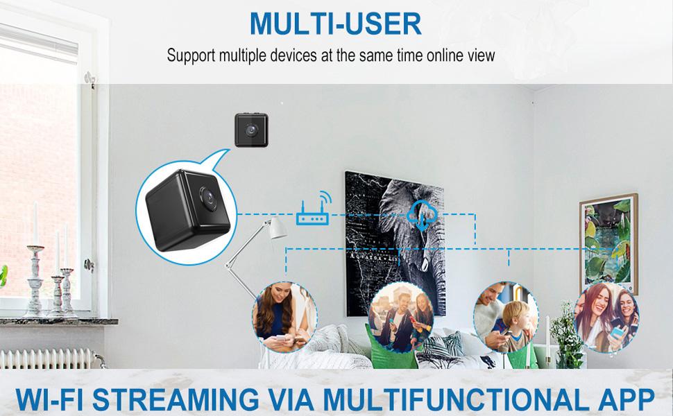 STANDARD GOODS MiniSmart Hidden HD Cameras Wireless WiFi Camera for Home Security - Night Vision, Built - in Battery, App Control (iOS & Android) - Ideal Indoor Nanny, Pet & Dog Camera