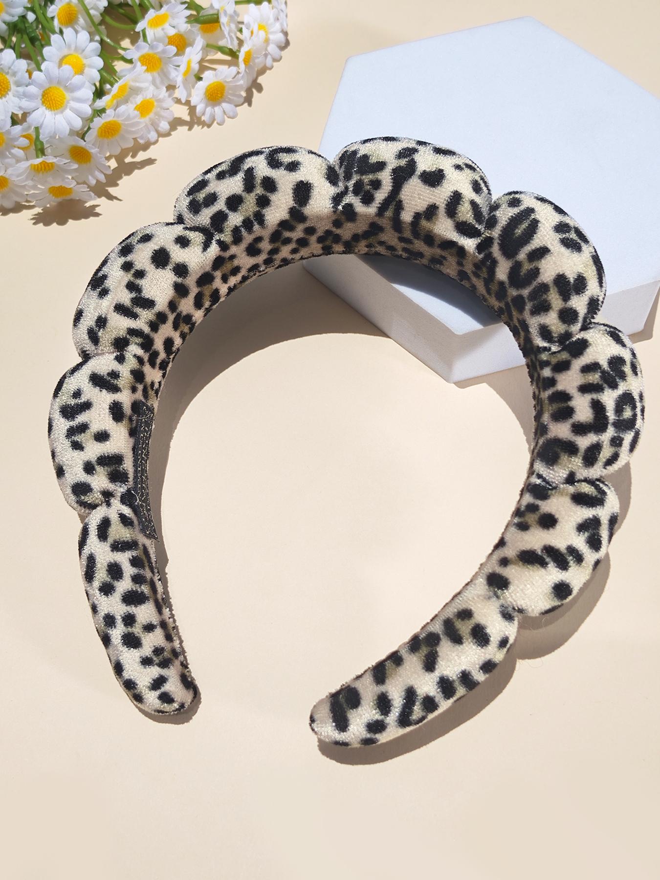Leopard Print Hair Hoop, Fashionable Hair Accessories for Women & Girls, Pull Headband, Wash Face, Bath, Make Up, Fix Hair Band