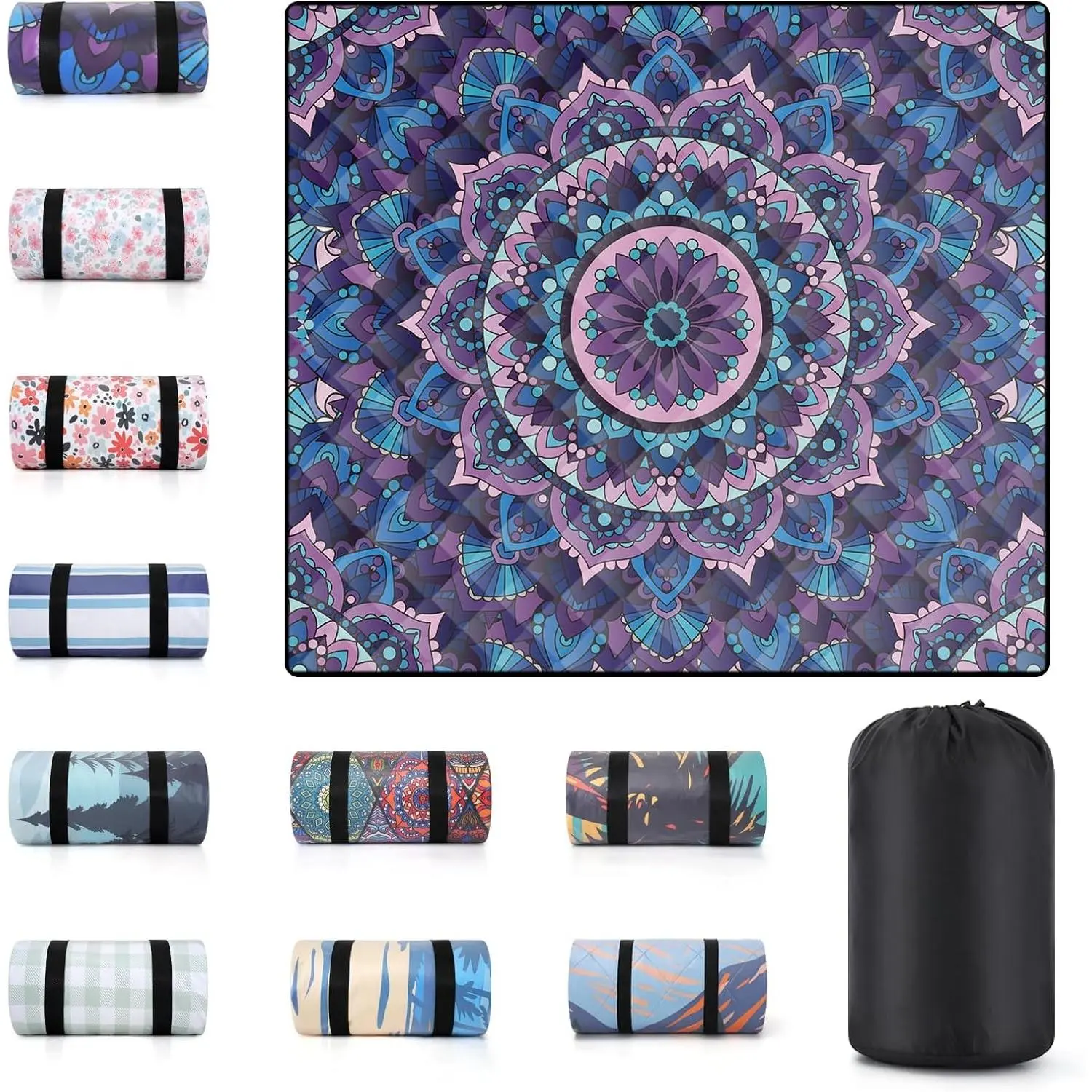 60x80" Extra Large Waterproof Sandproof Picnic Blanket for Couple Outdoor Beach Grass Park Lawn Concert Mat Foldable Summer Camping Essentials RV Travel Vacation Accessories Festival Gift(Gift)