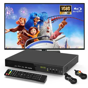 Blu Ray DVD Player  1080P Support Dolby Digital TrueHD/DTS, Plays Region A/1 Blu-Rays and  DVDs, USB Port Max 128GB, -in NTSC/PAL with HDMI/AV/Coaxial Output and HDMI/AV