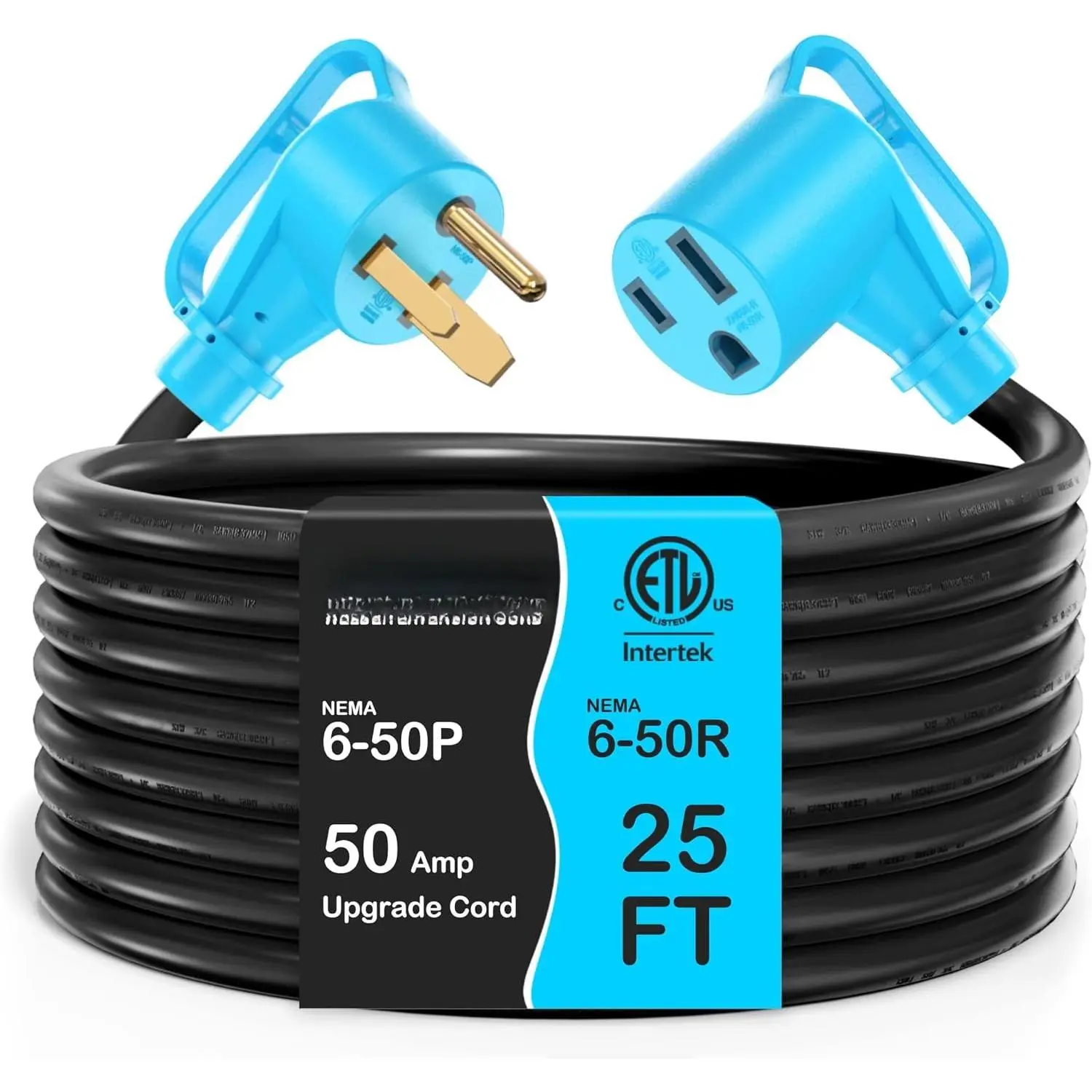 50Amp 25FT Welder Extension Cord 10 AWG, 250V NEMA 6-50P to 6-50R Heavy Duty Power Extension Cord for Welder Plasma MIG TIG