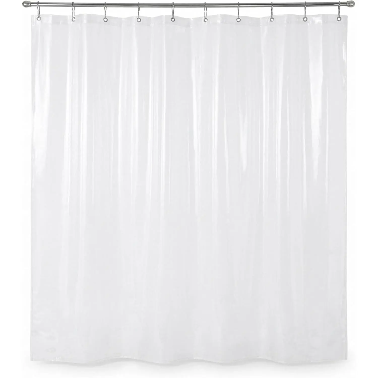 Shower Curtain, Strongest Heavy-Duty Clear Vinyl 72"x72" Shower Curtain Liner, Waterproof Plastic Bathroom Curtains, Stain & Soap Scum Resistant with Rust-Proof Metal Grommets (Clear)