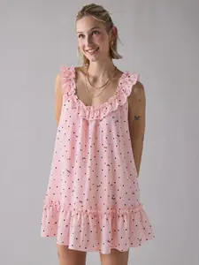 Bow Halter Nightgown, French Sweet Cool Style, Double Layer Ruffle, Doll Dress Cut, Perfect for Home Wear or Sleepover Parties