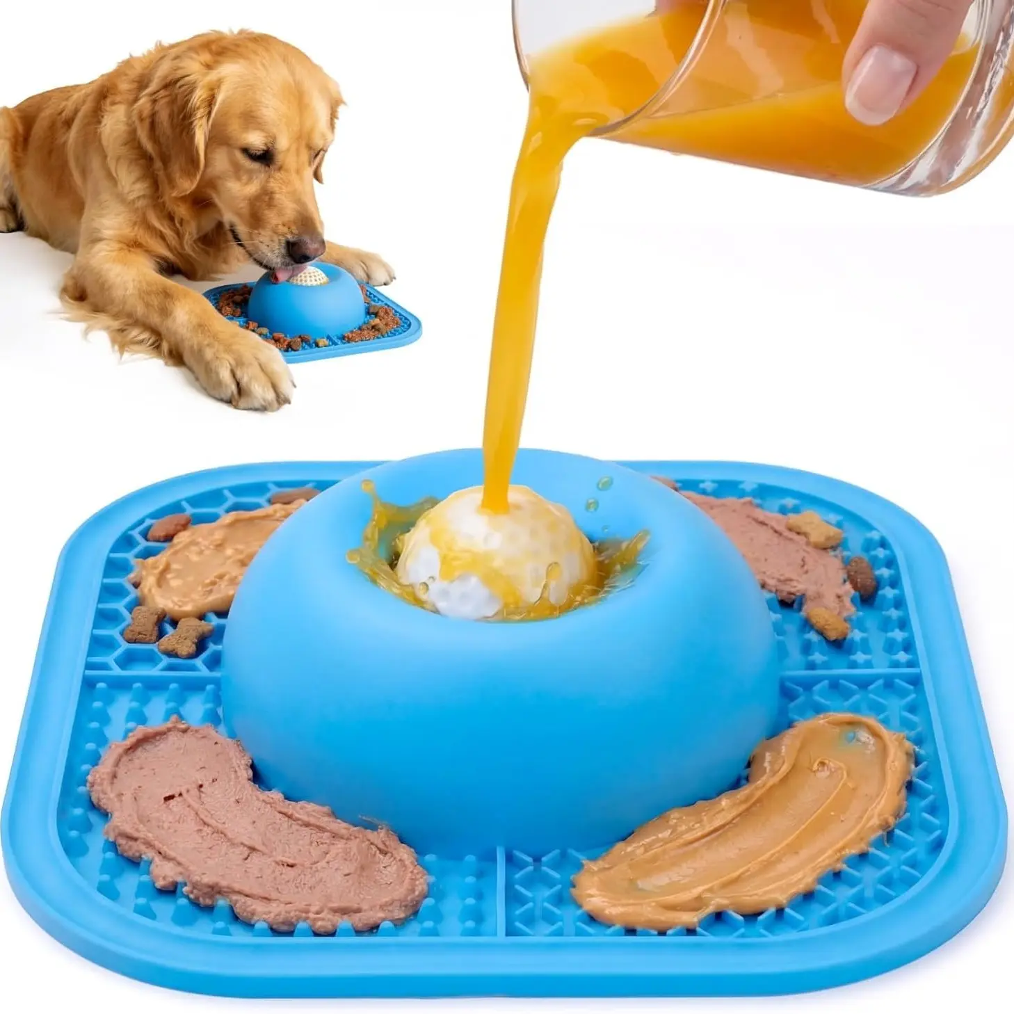 Silicone Dog Slow Feeder Bowl, Anti-Choking Design for Safe Eating, Puzzle Snack Bowl Protects Dog Neck, Pet Accessories
