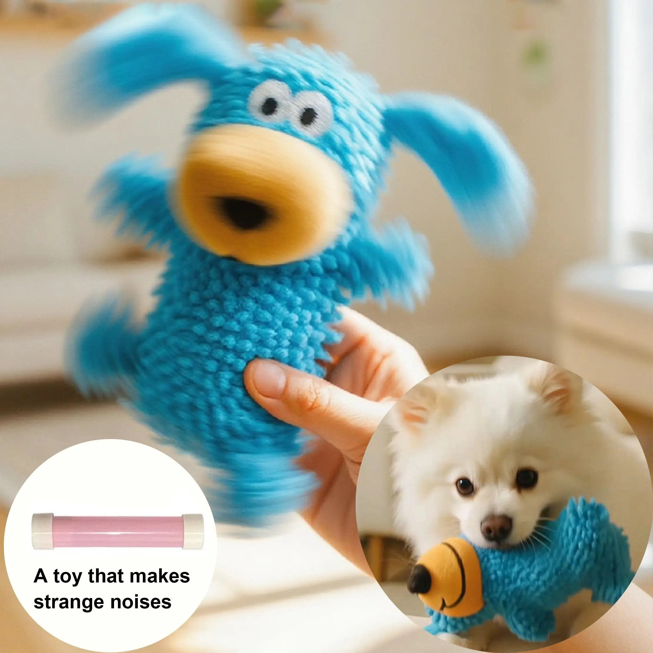 Blue Noisy Dog Toy, Durable Chewable Dental Stick, Interactive Pet Companion, Suitable for Small to Medium Dogs, Home Entertainment