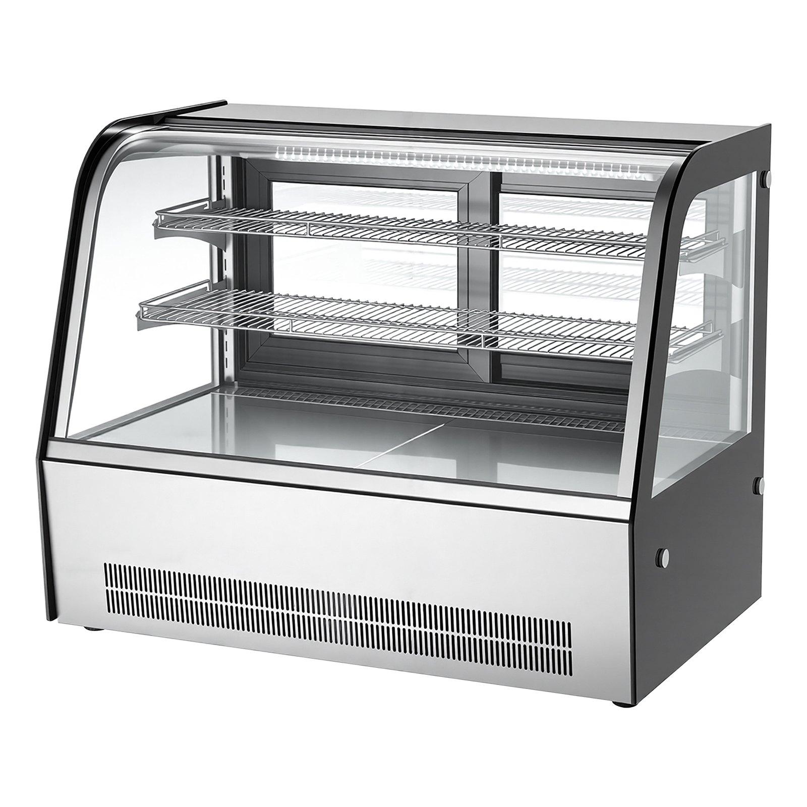 VEVOR Refrigerated Display Case, 5 Cu.Ft./145L Countertop Pastry Display Case, 2-Tier Commercial Cake Refrigerator with LED Lighting, TURBO Cooling, Frost-Free Air-Cooling, for Bakery, Dessert Shop VEVOR Refrigerated Display Case, 5 Cu.Ft./145L Countertop Pastry Display Case, 2-Tier Commercial Cake Refrigerator with LED Lighting, TURBO Cooling, Frost-Free Air-Cooling, for Bakery, Dessert Shop