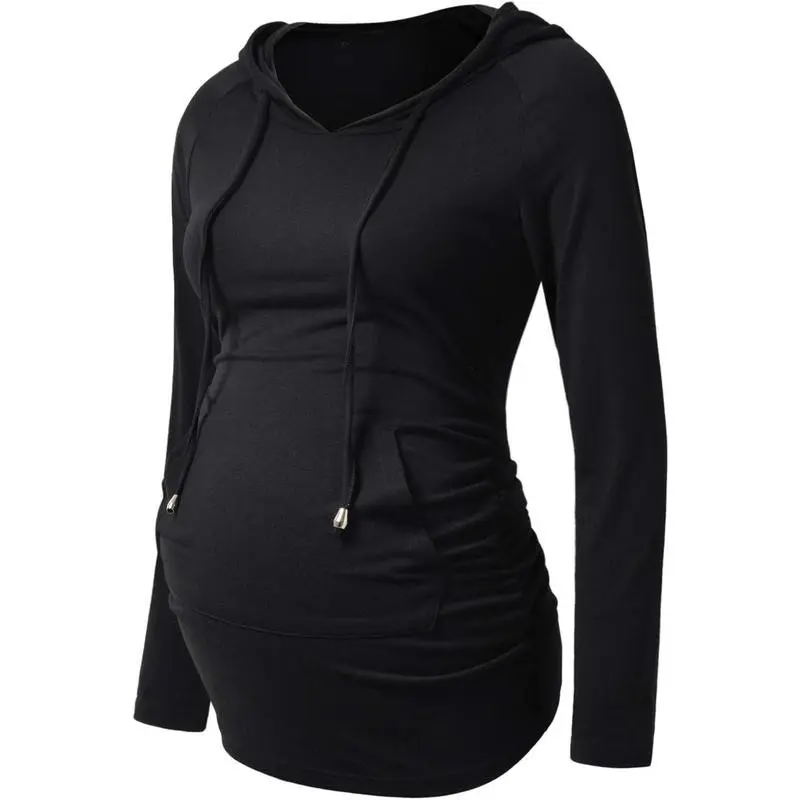 Maternity Hoodie Long Sleeves Shirts Casual Maternity Top Pregnancy Sweatshirt Casual Clothes
