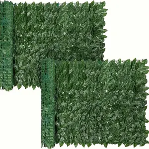 Two Rolls Thick Artificial Leaf Fence Net, Garden Wall Privacy Decor, Villa Balcony Fake Plant Barrier, Outdoor Decoration