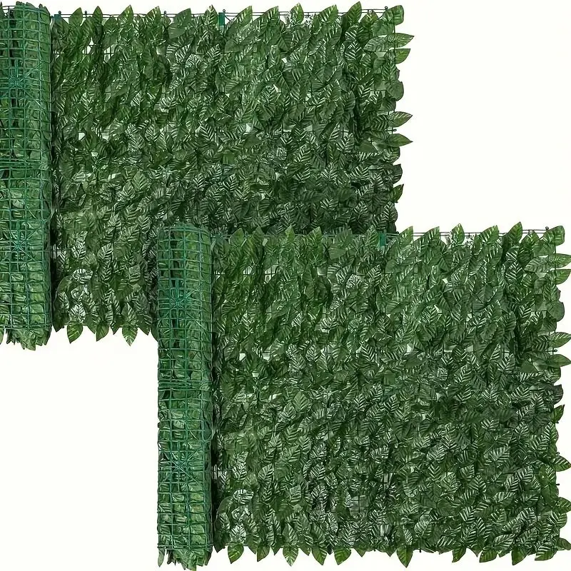 Two Rolls Thick Artificial Leaf Fence Net, Garden Wall Privacy Decor, Garden Enhancements, Villa Balcony Fake Plant Barrier, Outdoor Decoration