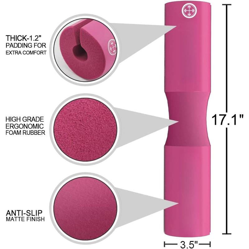 Barbell Squat Pad -  &  Protective Pad -  for Squats, Lunges,  Thrusts, Weight Lifting & More - Fit Standard and Olympic Bars Perfectly