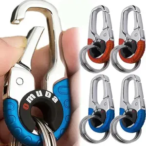 Stainless Steel Quick Connect Buckle Keychain, Heavy Duty Car Key Ring Holder, Multi-Purpose Key Chain For Men Camping Climbing, Durable Universal Auto Outdoor Accessory