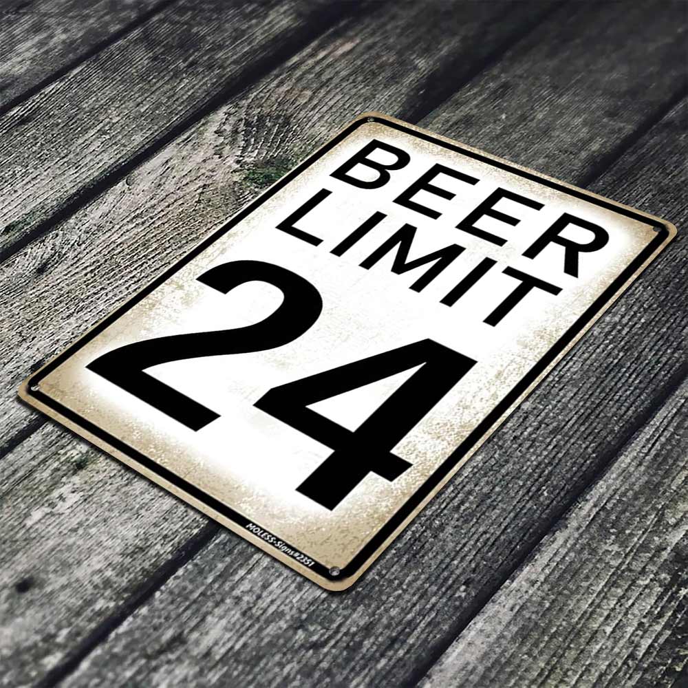 Beer Limit 24 Funny Metal Sign 12x8 In Aluminum, Vintage Beer Tin Sign for Man Cave, Home Bar, Pub Decor, Retro Speed Limit Style Wall Art for Beer Lover, 12x8 Inch Aluminum Plaque Beer Limit 24 Funny Metal Sign 12x8 In Aluminum, Vintage Beer Tin Sign for Man Cave, Home Bar, Pub Decor, Retro Speed Limit Style Wall Art for Beer Lover, 12x8 Inch Aluminum Plaque