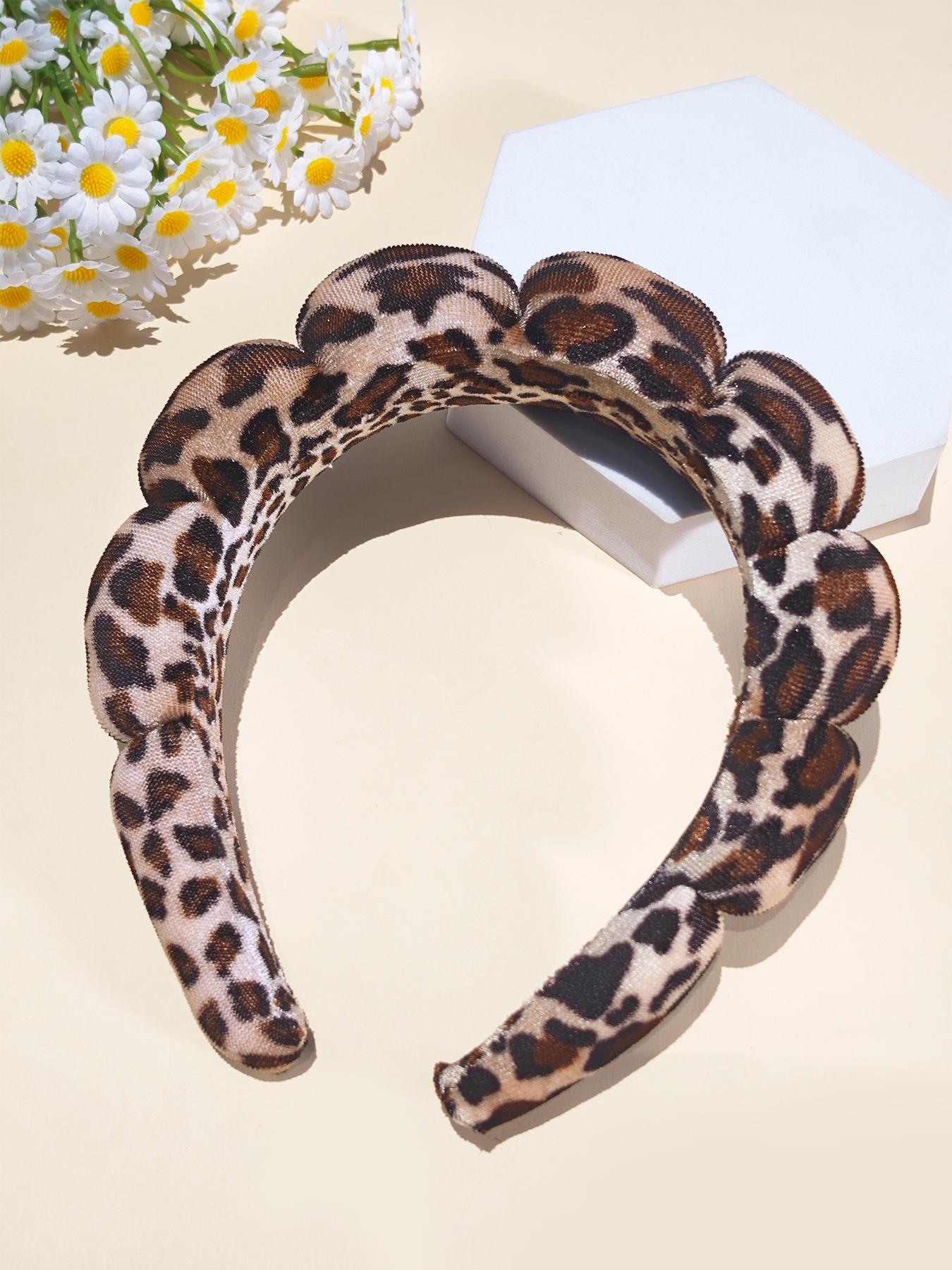 Leopard Print Hair Hoop, Fashionable Hair Accessories for Women & Girls, Pull Headband, Wash Face, Bath, Make Up, Fix Hair Band