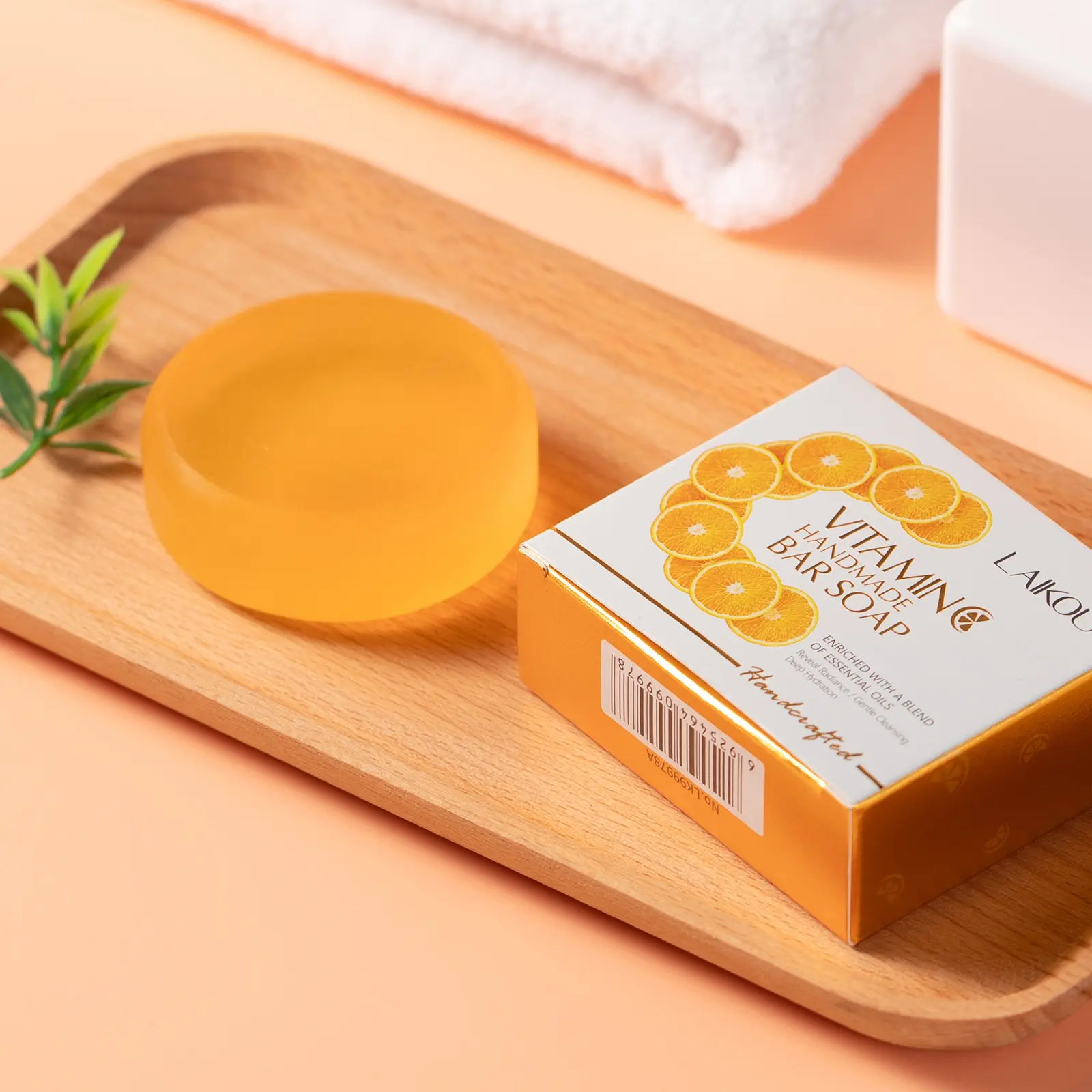 Handmade Vitamin C Facial Soap with Essential Oils, Turmeric Soap for Skin Care, Natural Cleansing Bar, Gentle Exfoliation