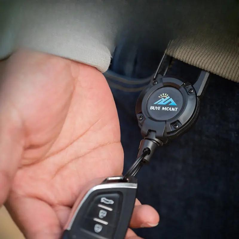 Outdoor Camping Tactical Easy Pull Buckle Hook Carabiner, 1 Count Multifunctional Retractable Keychain For Camping Hiking (Logo Color Random), Gift