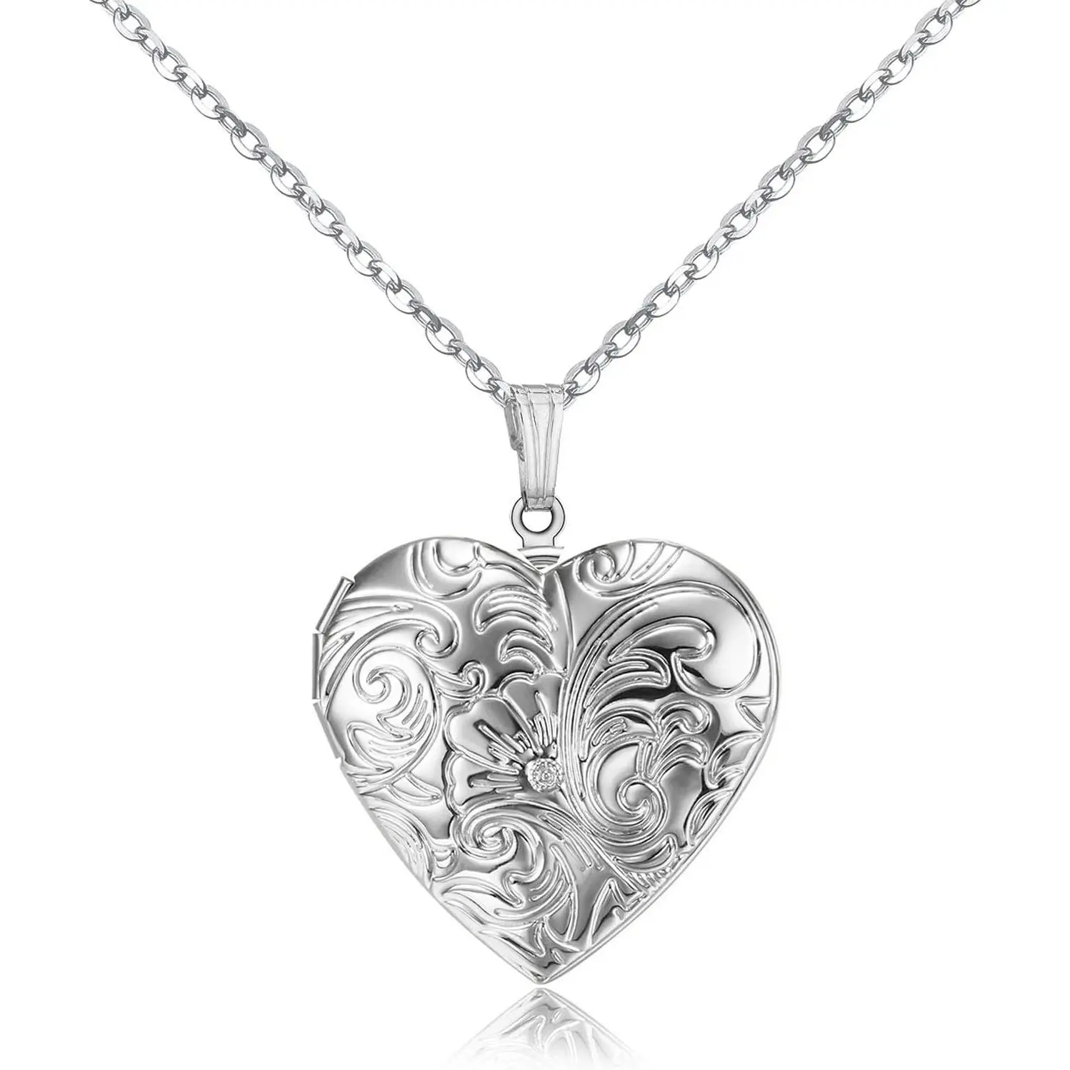 Locket Necklace that Holds Pictures Flower Lockets Pendant Necklaces Birthday Gifts