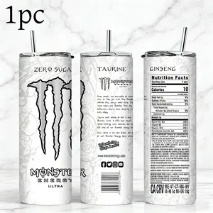 1pc 20oz Monster series stainless steel sports water bottle(With a straw)  -  large capacity Insulated cup, portable water cup, fitness and outdoor Camping