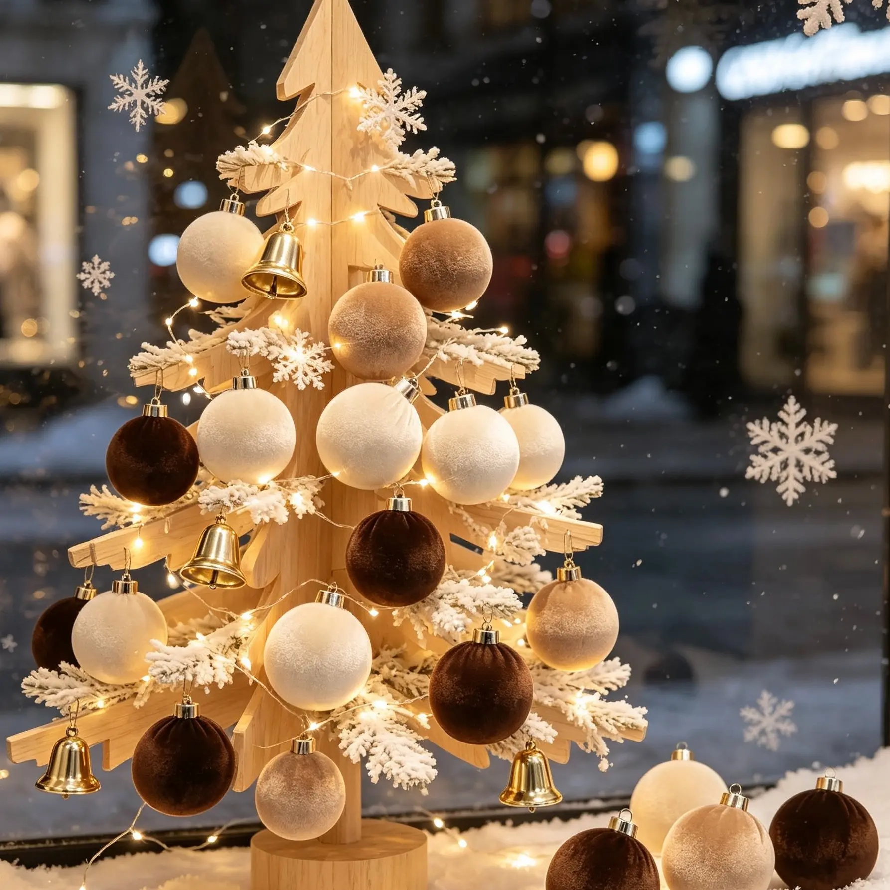 15pcs Plush Christmas Ornaments, 6cm-8cm Deep Fuzzy Balls with String, Retro Holiday Party Decor, Living Room, Courtyard, Hallway