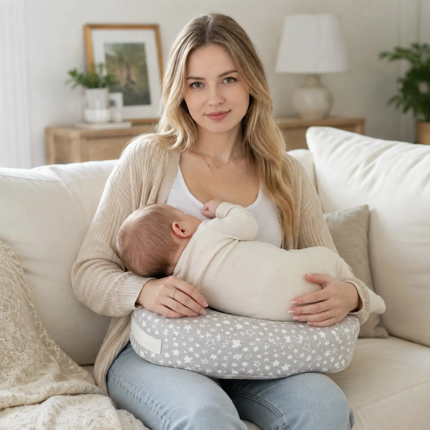 Breastfeeding Back Pillow, Multi-Functional Mummy Nursing Pillow, Comfortable Soft Breastfeeding Cushion, Three Colors Available
