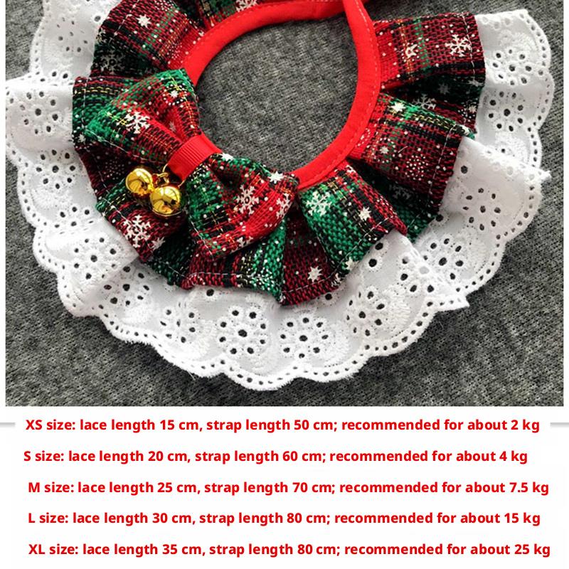 Christmas Plaid Pet Bandana Bow Tie Set - Adjustable Dog Cat Collar Accessory with Jingle Bell
