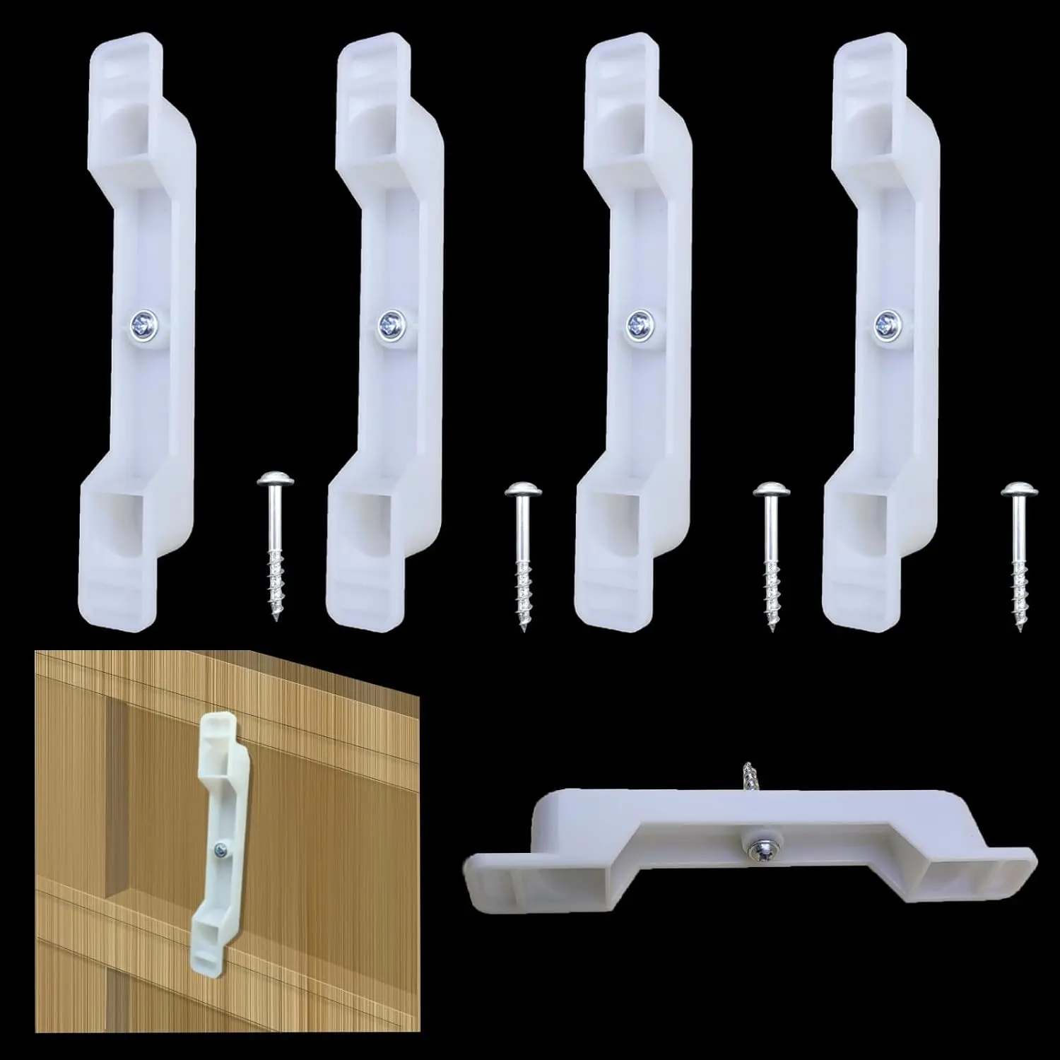 2 Sets (4 clips) False Front Connector & Cabinet Clips 4 1/2 Opening Fake Drawer Clips Complete Set Including Screws