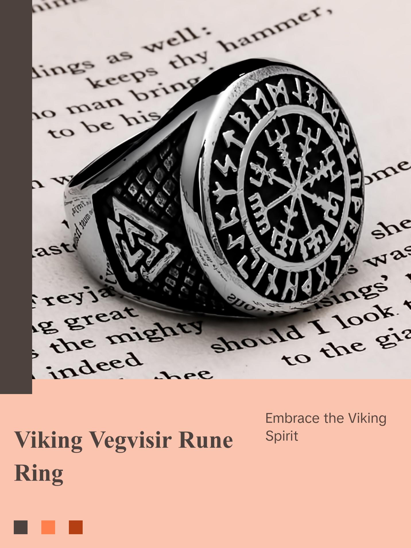 Viking Vegvisir Rune Ring 316L Stainless Steel
