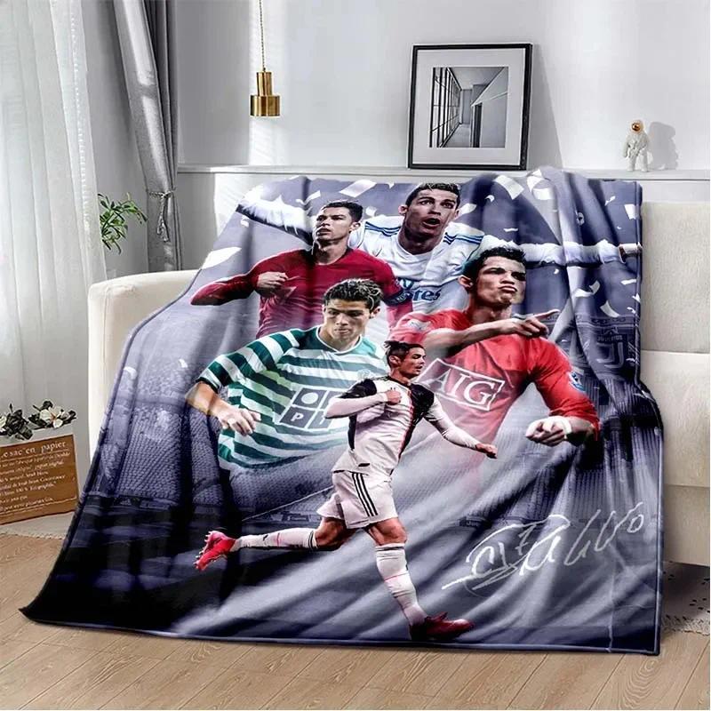3D Print Football Star CR7 Soft Plush Blanket, Flannel Blanket Throw Blanket For Living Room Bedroom Bed Sofa Picnic Cover