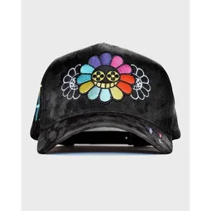 2026 Innedit Muratravis Flvwer Premium Streetwear Cap – Black Adjustable Unisex Hat for Men & Women Featuring Multicolor Smiley Flower Embroidery, Curved Brim, Artistic Graphic Detail, and Bold Urban Fashion Style