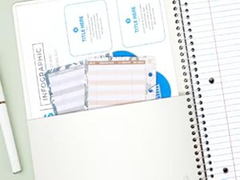 College Ruled Paper, x 101/2", 100 Sheets per Notebook, 3Hole Punched Paper, Water Resistant Cover, Doublesided Pockets, Spiral Lined Notebooks for Work, Black