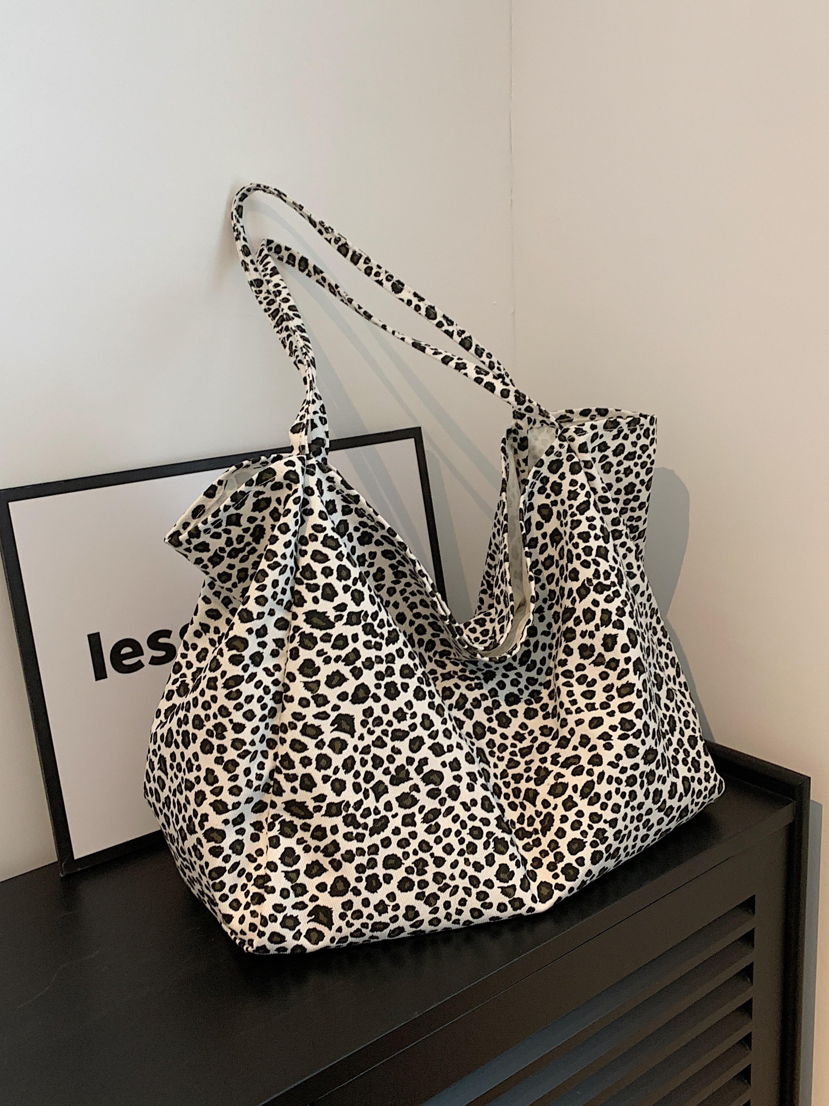 Women's Fashion Leopard Print Tote Bag, Large Capacity Daily Handbag Shoulder Backpack, Casual Trendy Multifunctional Commuter Bag, Fashionable Tote Bag, Stylish Tote Bag