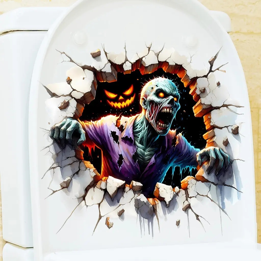 Halloween Zombie Wall Sticker, Self-Adhesive PVC, Creative Halloween Room Decor, Wall Decoration, Home Decor, Halloween Gift